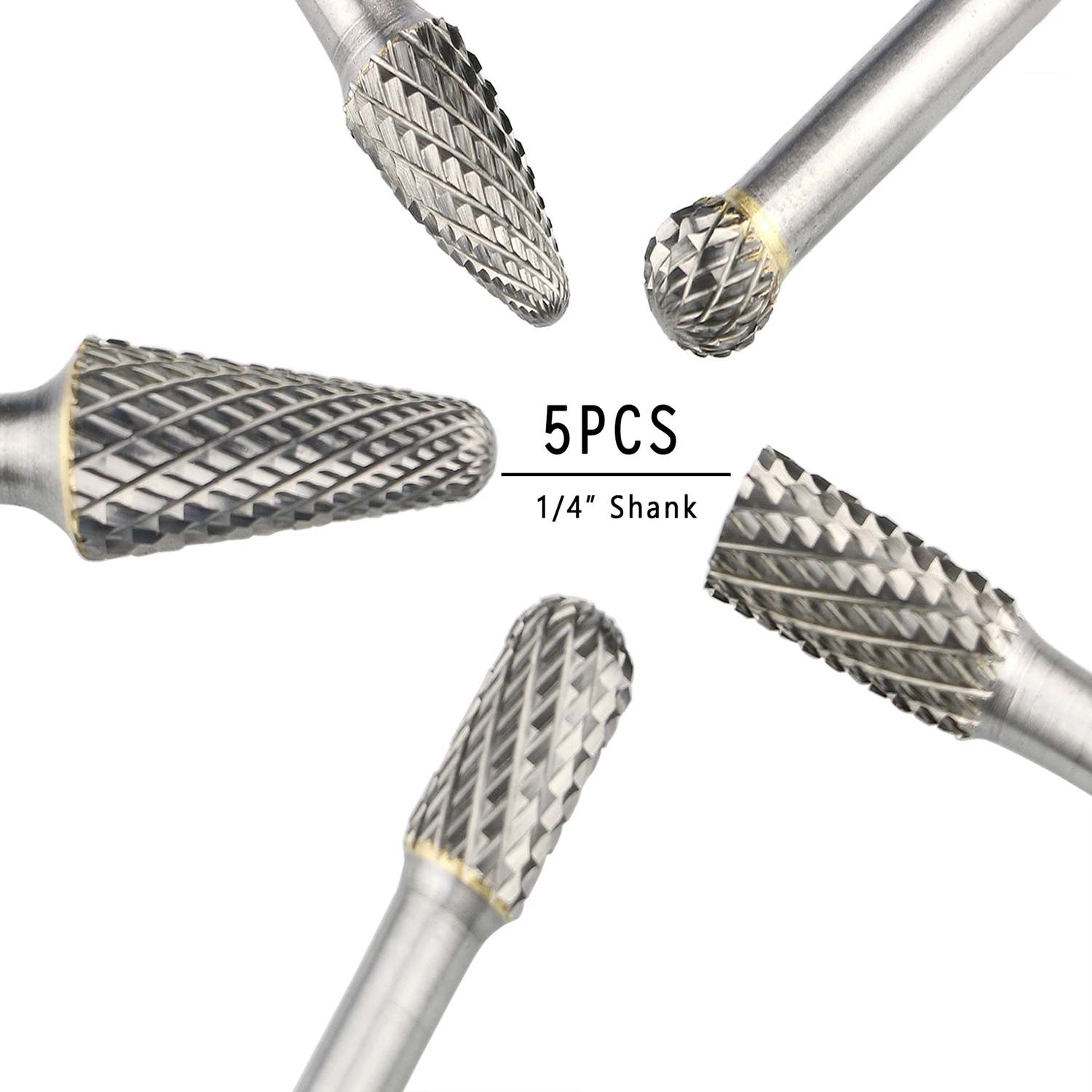 Набор насадок из карбида вольфрама с хвостовиком 1/4 дюйма (6 35 мм) 5 шт. |