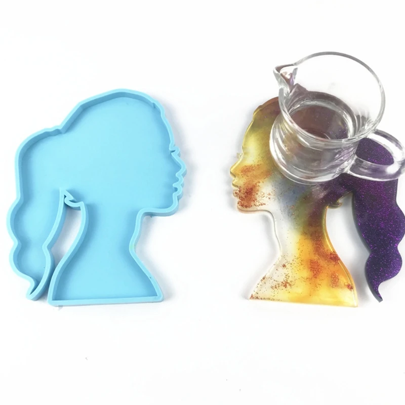 

Human Head Series Epoxy Resin Mold Keychain Pendant Silicone Mould DIY Crafts Jewelry Casting Tool