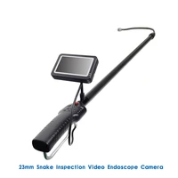 snake inspection video endoscope borescope system 23mm camera 4 3 monitor telescopic pole inspection flexible carbon pole