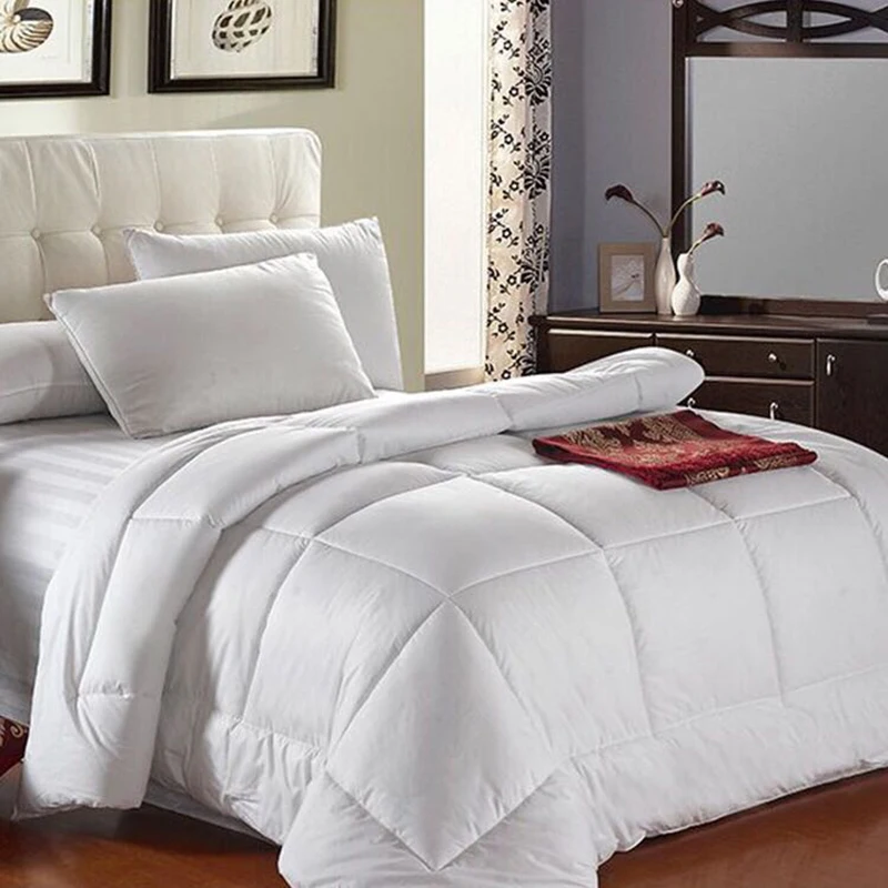 Толстое теплое однотонное одеяло многоразмерное наполнитель осень и весна