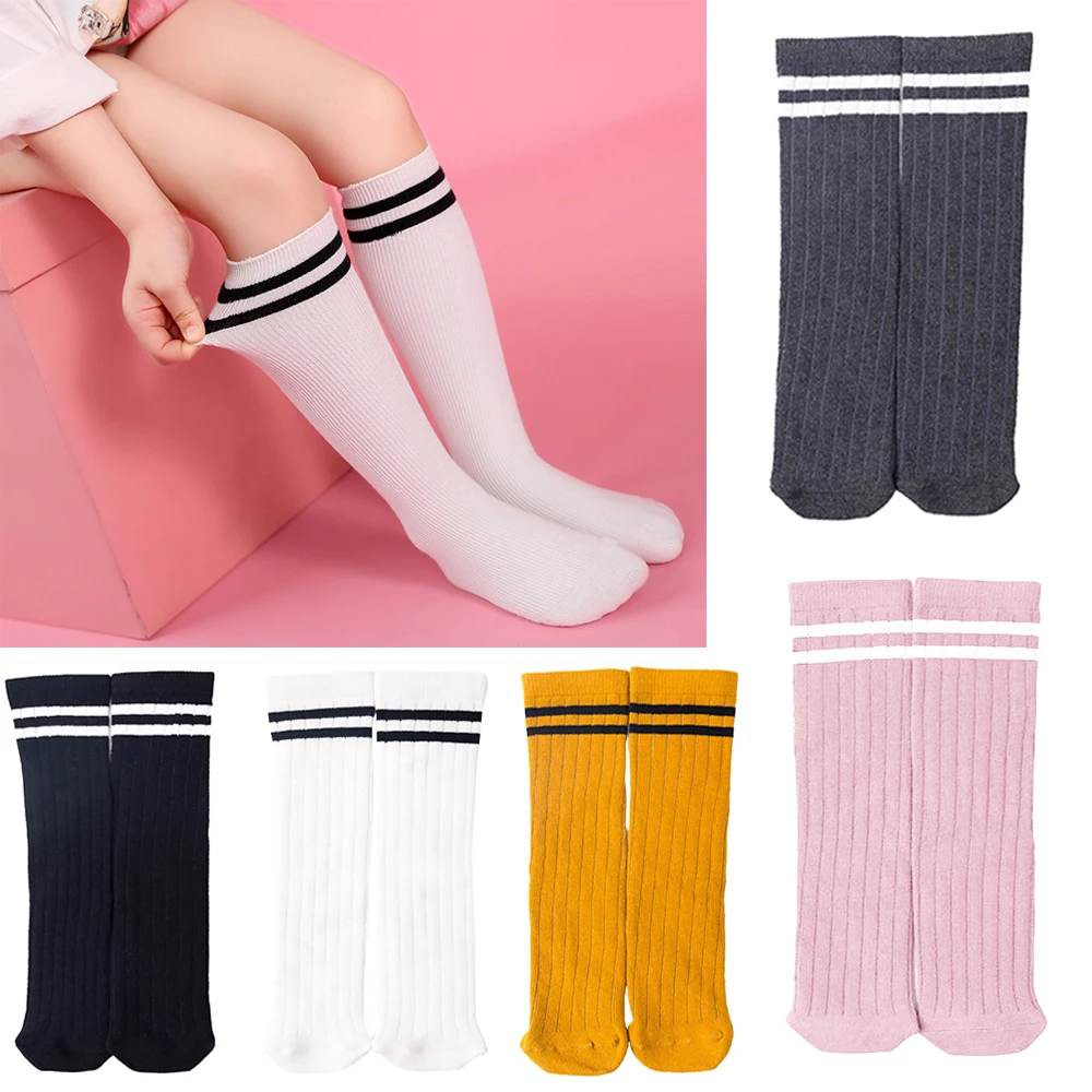 Детские хлопковые носки вечерние платья чулки для девочек в школу полоску