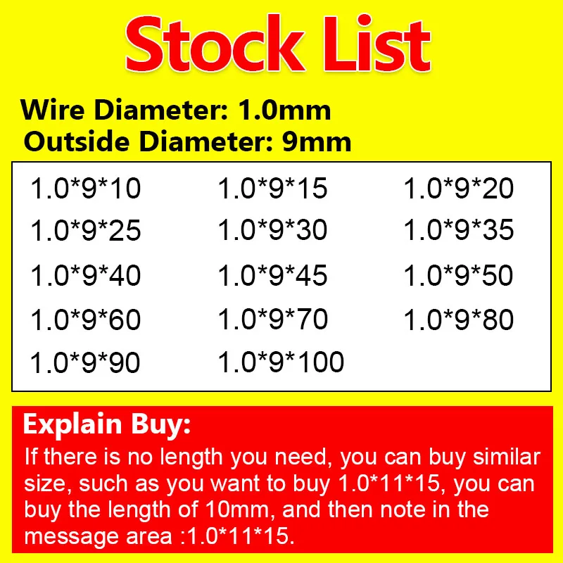 Пружинная пружина пружинная Регулируемая сжатая диаметр проволоки 1 0 мм