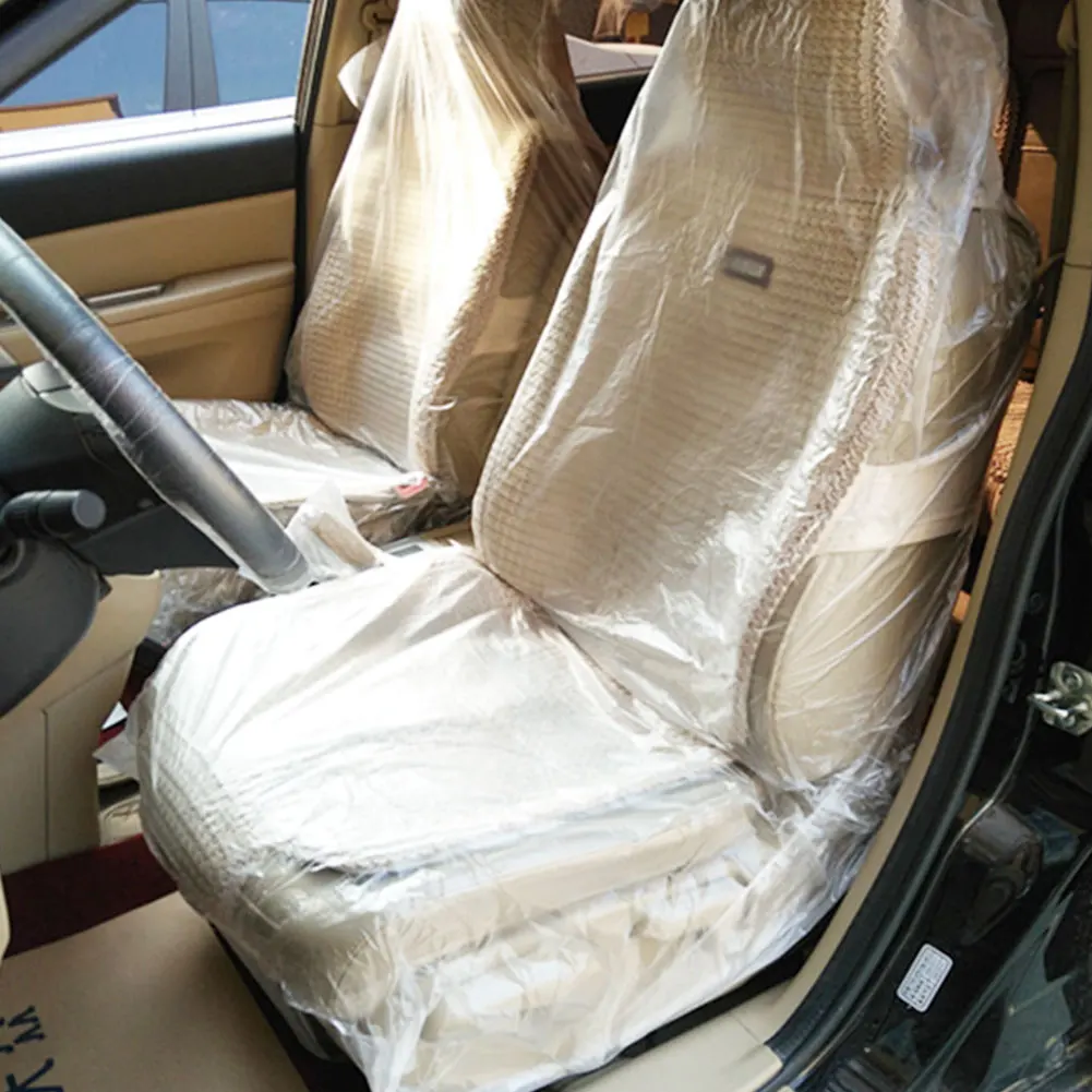 100pcs Universal Car Disposable PE Plastic Soft Seat Cover Waterproof Repair Protective |