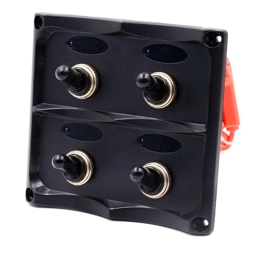 

New Arrival DC12-24V Marine 4 GangToggle Switch Panel Blue LED ON OFF For Boat RVs CAR