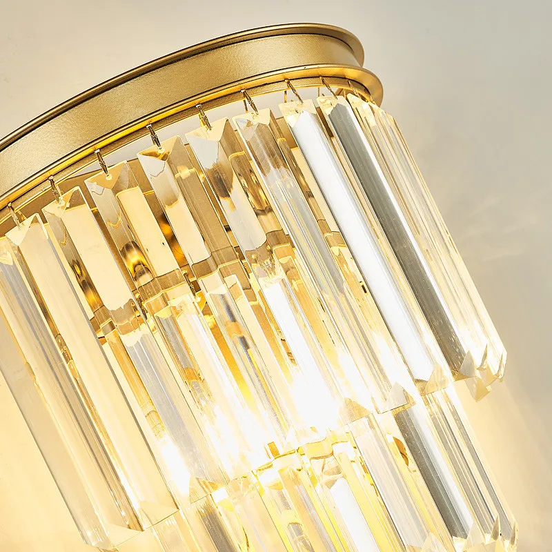 

Modern Bedsides Wall Sconce Lamps Luxury Golden Crystal Wall Light Fixtures Bedside LED Wall Lamps For Bedroom Living Room