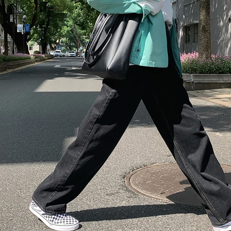 

Black jeans women's straight loose 2021 new autumn mopping wide leg pants high waist slim pants trendy ins