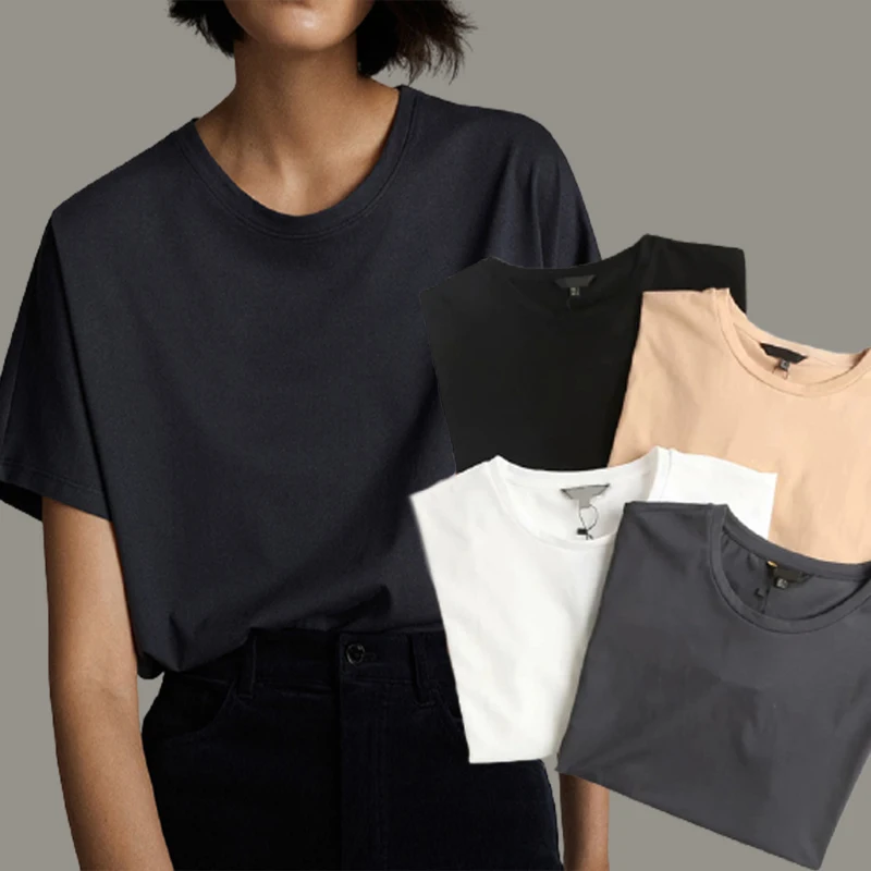 Летний однотонный топ в стиле Харадзюку женская простая футболка с круглым