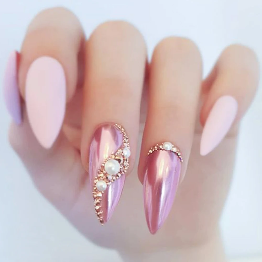 1 x Новый Белый 3d дизайн ногтей с жемчугом и плоской задней поверхностью наклейки