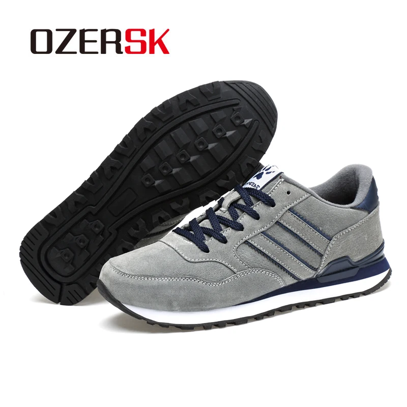 Кроссовки OZERSK мужские замшевые брендовые удобные кеды из воловьей кожи