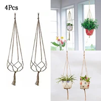 4pcs hanging basket flower pot holder macrame decoration plant hanger rope garden supplies fit for flower pots