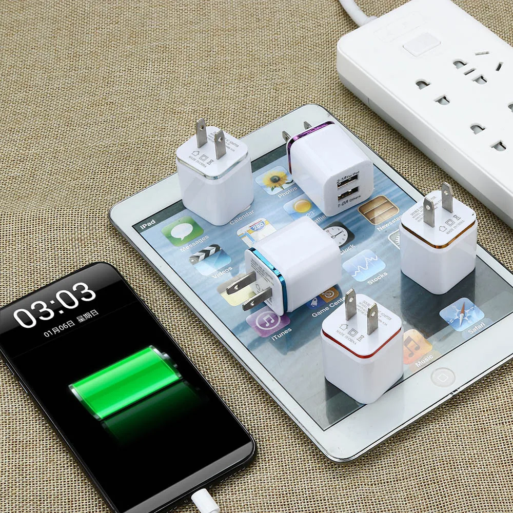 1 шт 5 V/2A с двумя USB портами Зарядное устройство быстрой зарядки для samsung iPhone XS макс.
