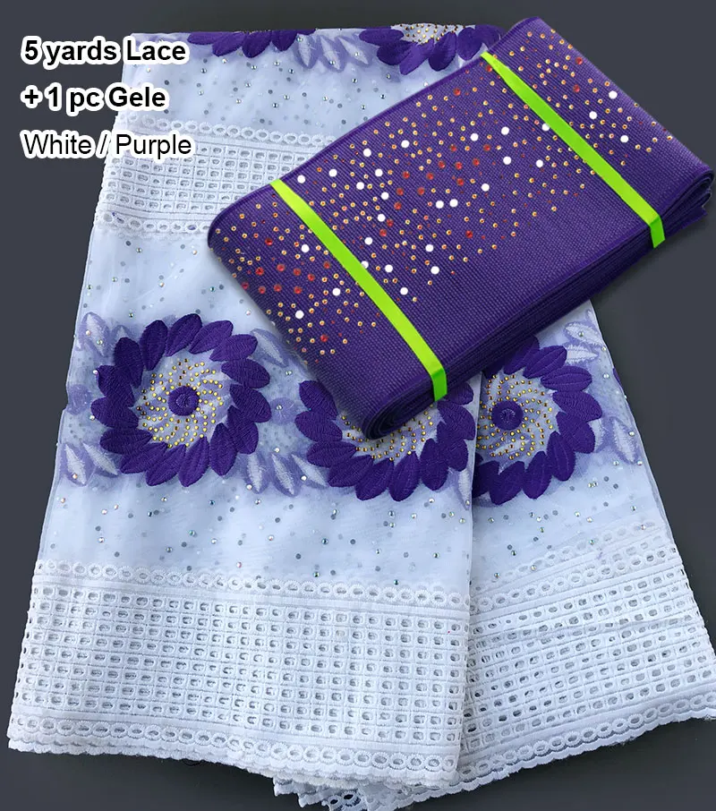 5 ярдов Африканское французское кружево красивая Тюлевая ткань подходящие камни