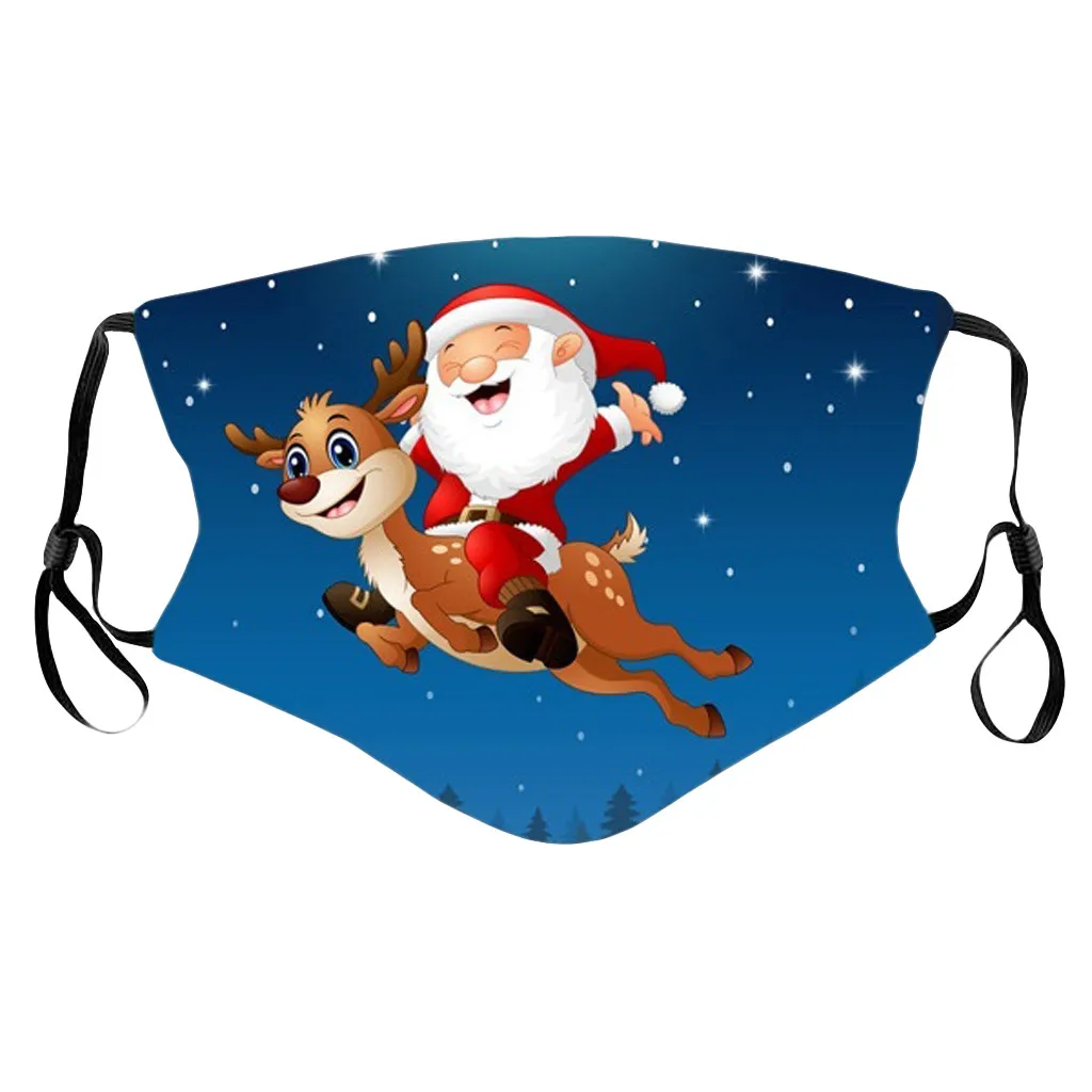 Рождественская маска для лица унисекс с принтом Санта-Клауса и снеговика
