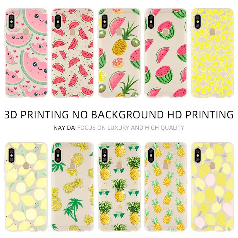 Мягкий силиконовый чехол для Xiaomi Redmi 9a 8a 7a 6a 5a 4a 9at 9Prime 9 8 7 6 5 K20Pro с фруктами лимоном