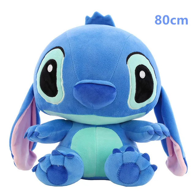 80cm blue 80 см; 45 см известные детские игрушки Kawaii Ститч плюшевые игрушки куклы аниме Лило и Стич милые шовные игрушки для детей подарок на день рождения - Цвет: 80cm blue