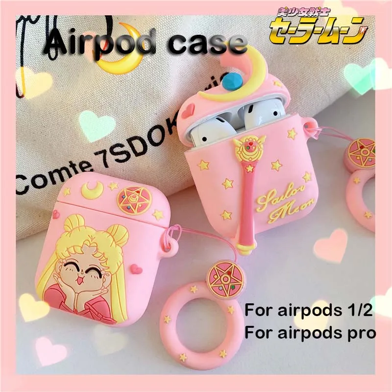 

Airpod case with lanyard for airpods 1/2 pro case apple wireless bluetooth cartoon silicone headset case airpod pro case