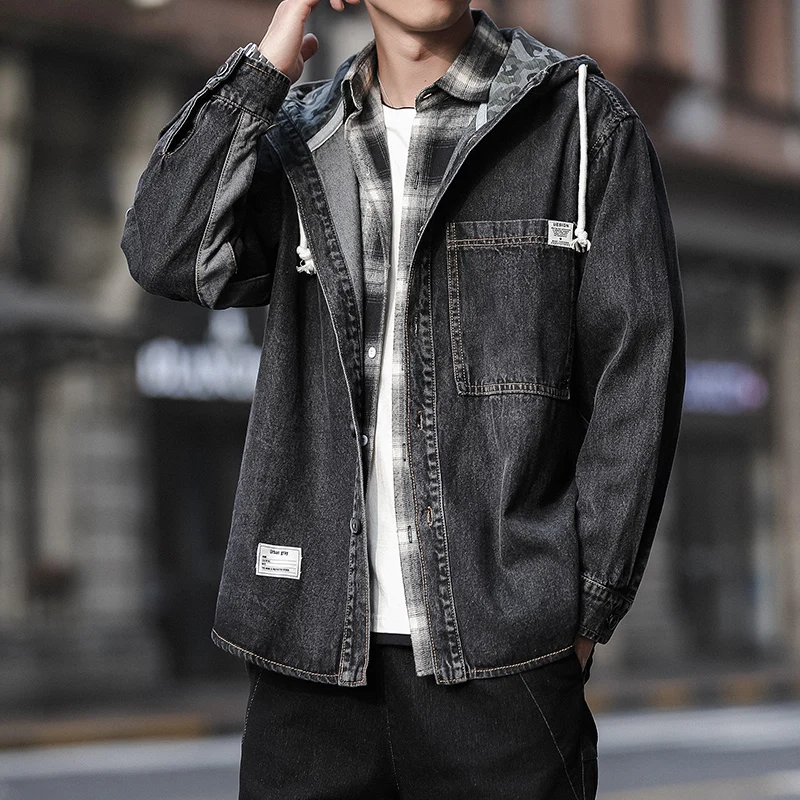 

Winter Wind Jacket Men Hiking Jeans Big Size Men Denim Jacket Waterproof Streetwear Fashion Camperas Hombre Men Coats JJ60JK