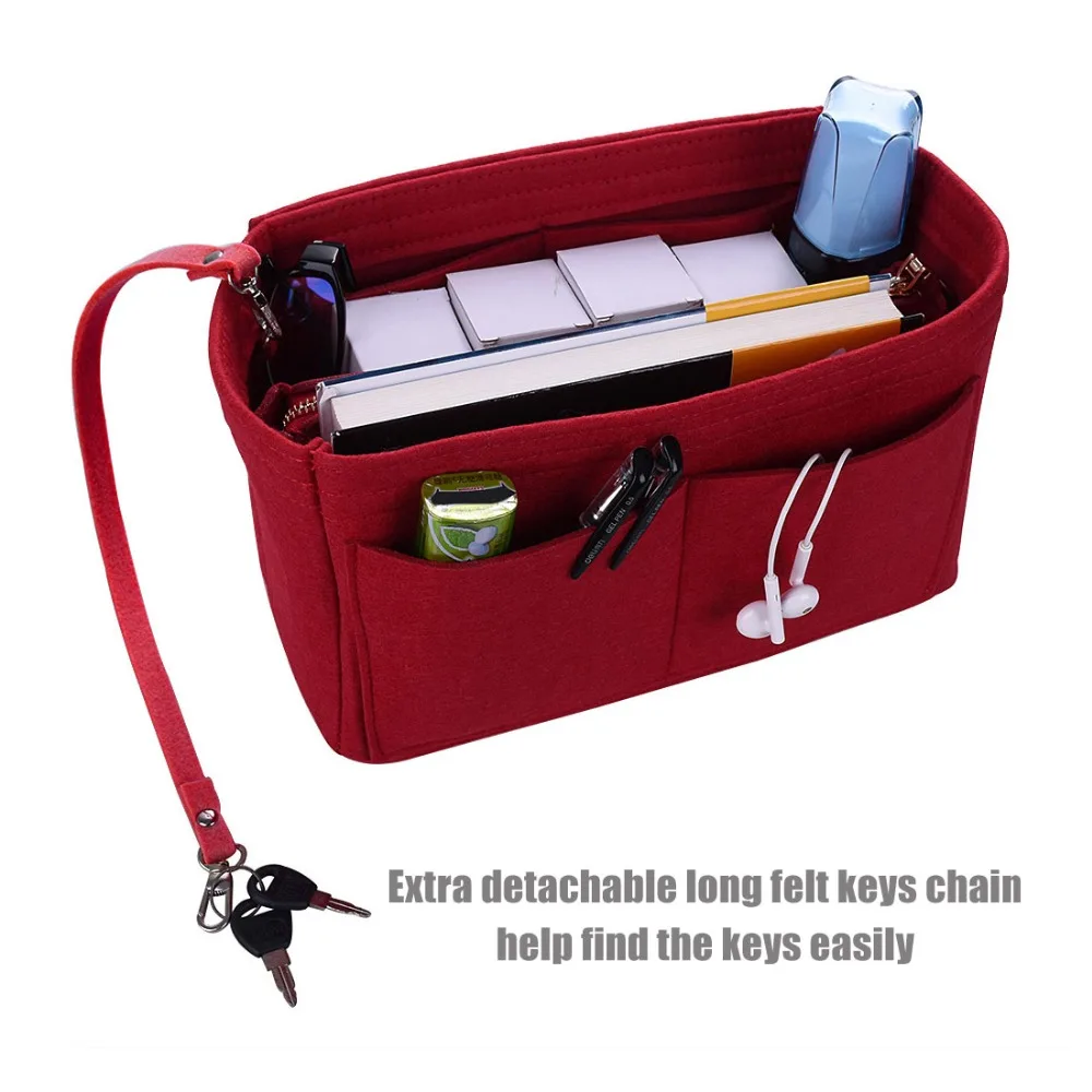 Войлочная сумка для макияжа органайзер вставки внутренняя дорожная косметичка