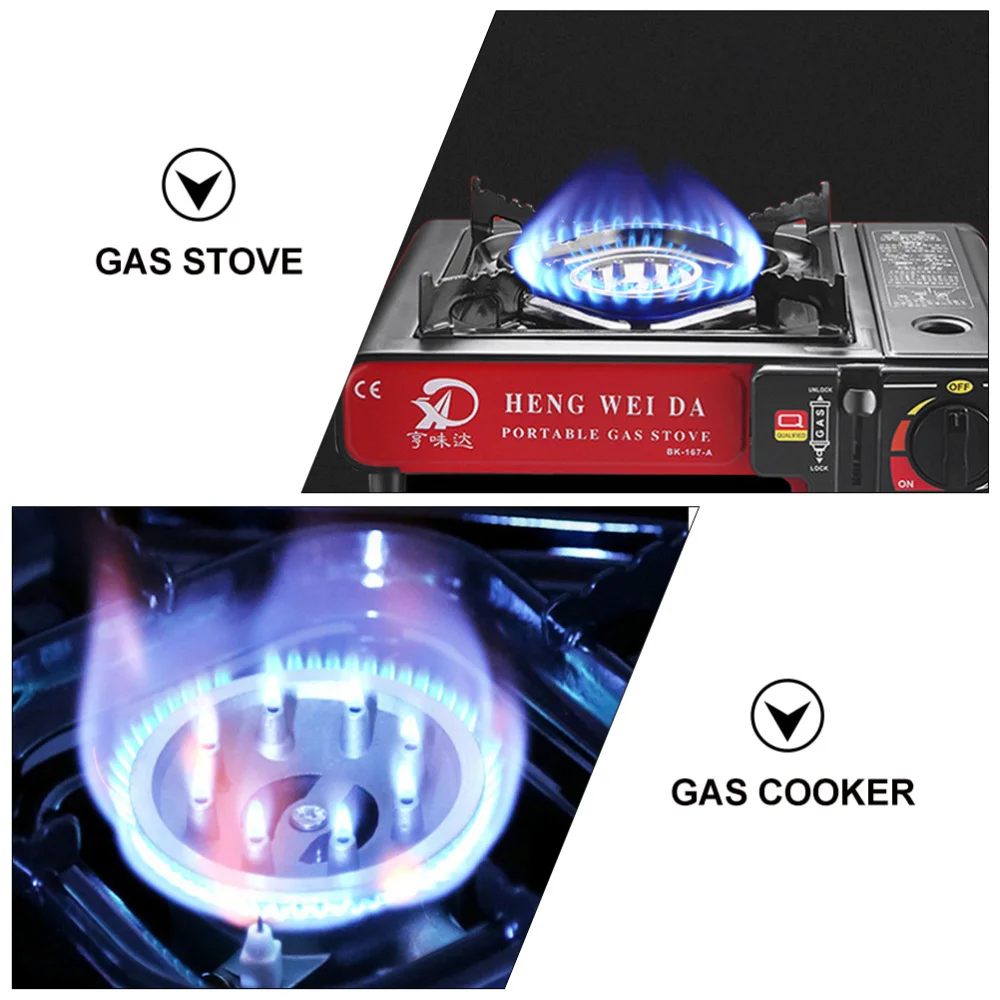 

1pc Portable Gas Stove Outdoor Stove Burner Camping Cooking BBQ Burner (Black)