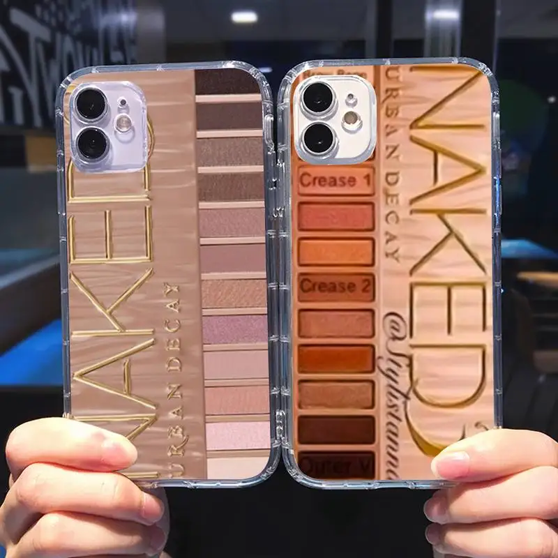 

Makeup Eyeshadow Palette Phone Case Transparent for iPhone 6 7 8 11 12 s mini pro X XS XR MAX Plus cover funda shell