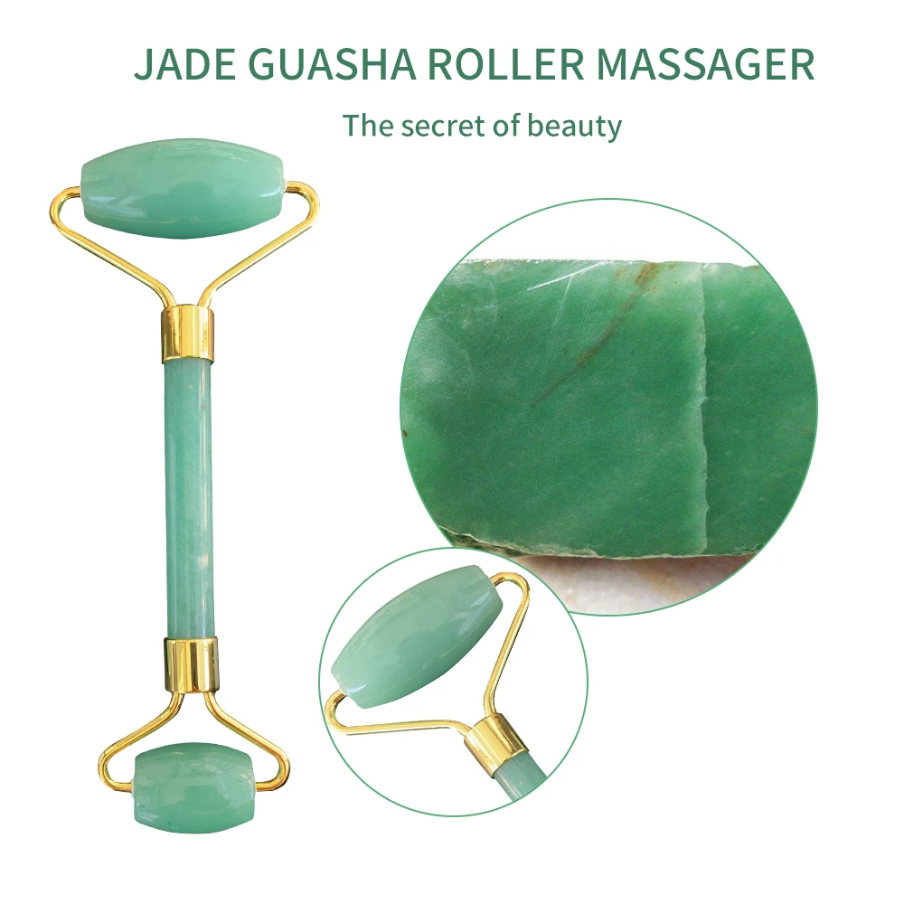 Роликовые зелёный авантюрин нефрит для Массажная доска Guasha скребок гуаши из