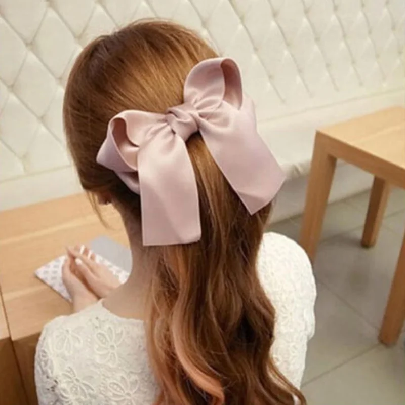 

Korean version big streamer on the back of the head girls bow spring hairpin all-match sweet women's ribbon hair accessories