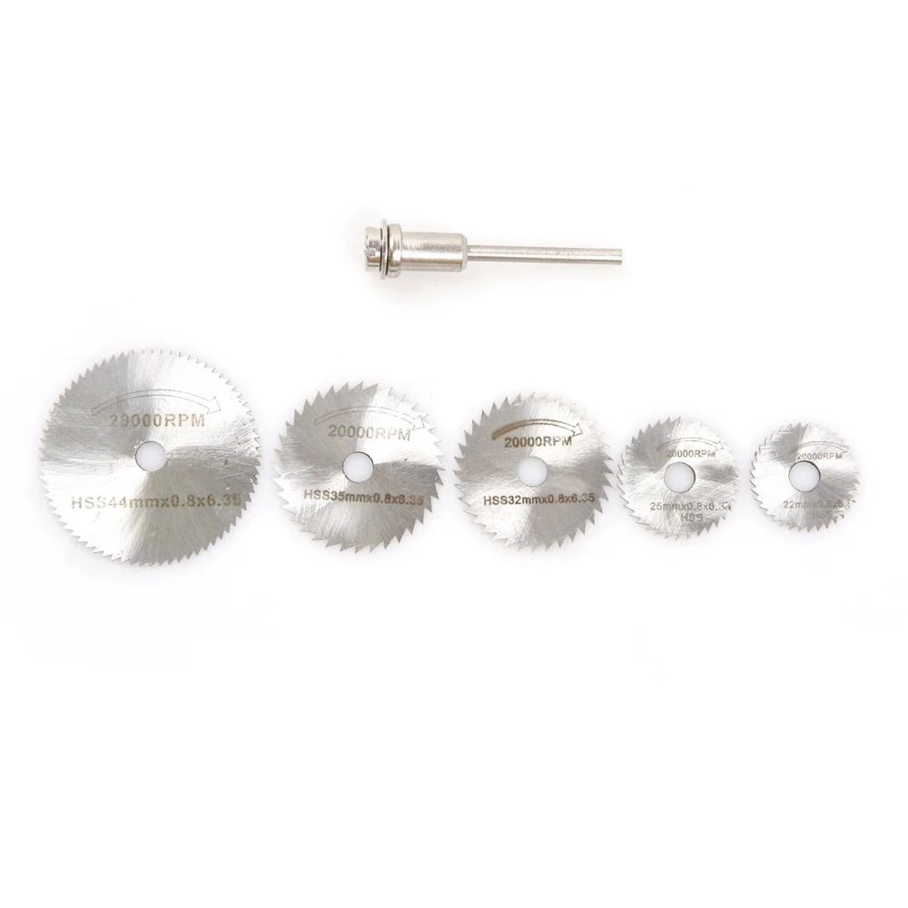 

6pcs HSS Circular Saw Kit for Cut off Metal Rotary Blades Tool 3'' Discs Mandrel