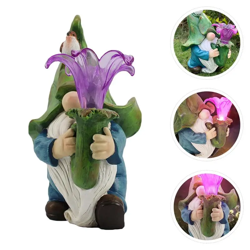 

1PC Delicate Exquisite Adorable Chic Solar Lantern Resin Craft Solar Light For Home