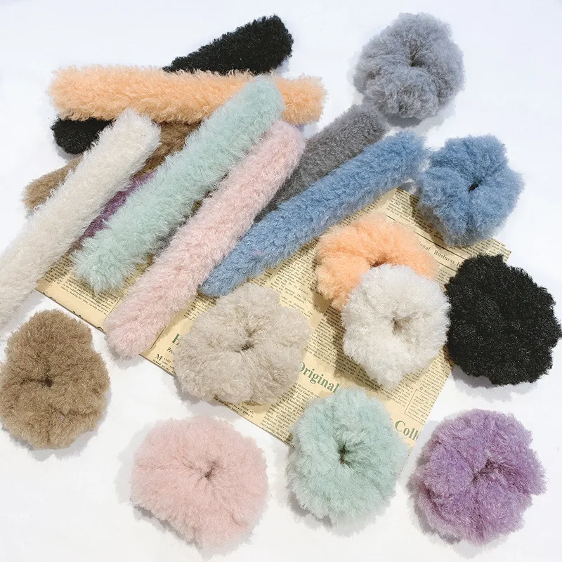 

Милый плюшевый браслет с запястьем, симпатичное осенне-зимнее детское кольцо для волос из искусственного меха для девочек, аксессуары для в...