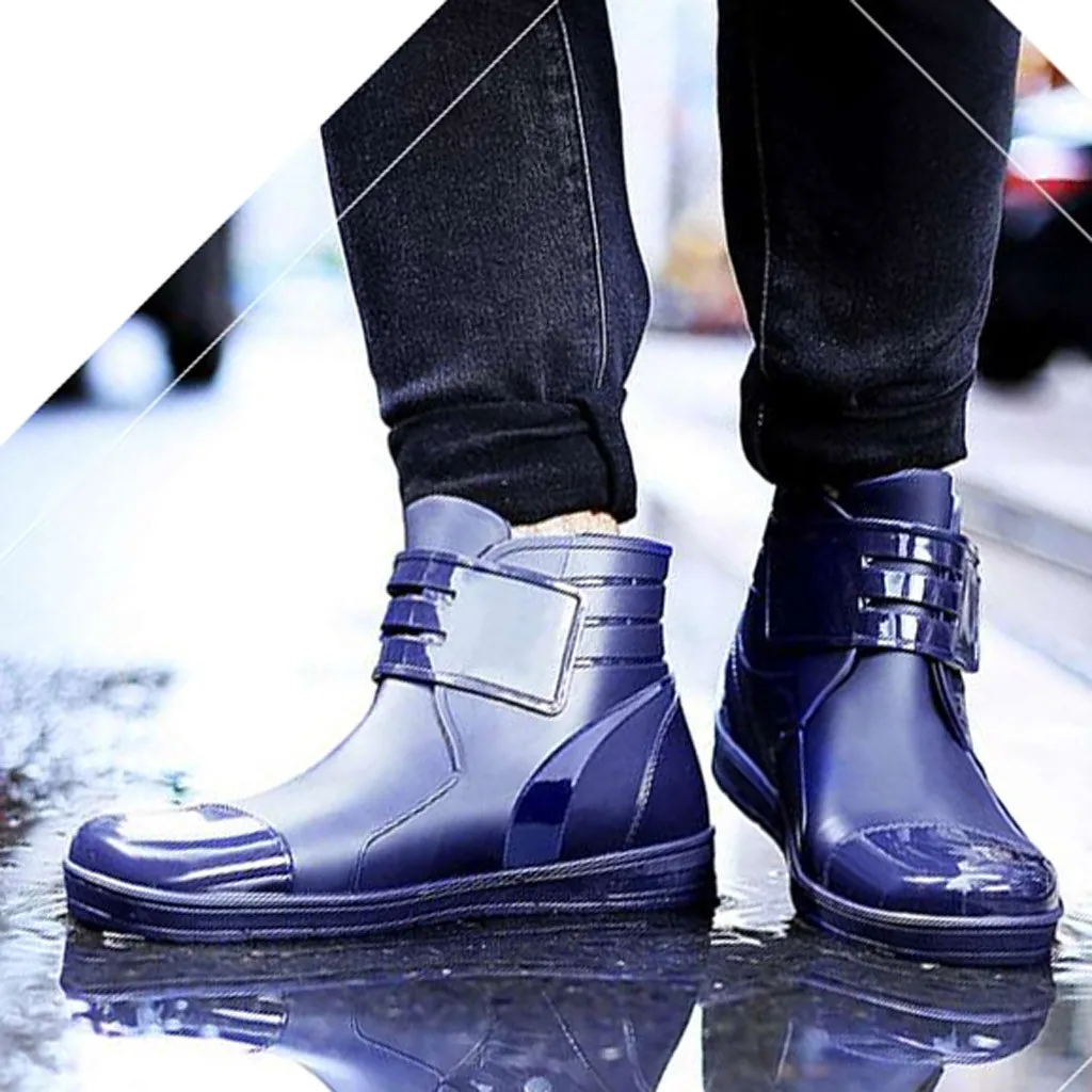 Водонепроницаемые резиновые сапоги для мужчин короткие из ПВХ Нескользящие