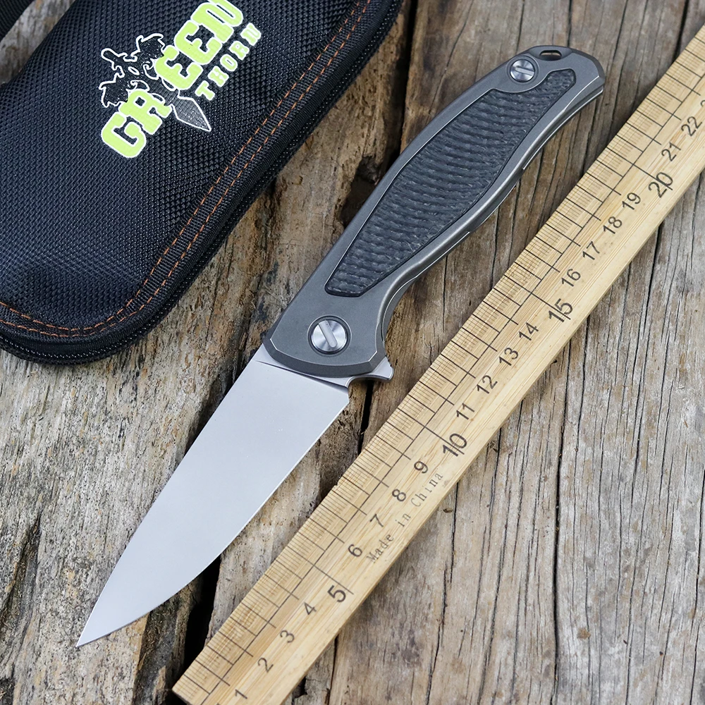 Складной нож Green thorn Flipper клинок 95 K110 с титановым лезвием и подшипниками из