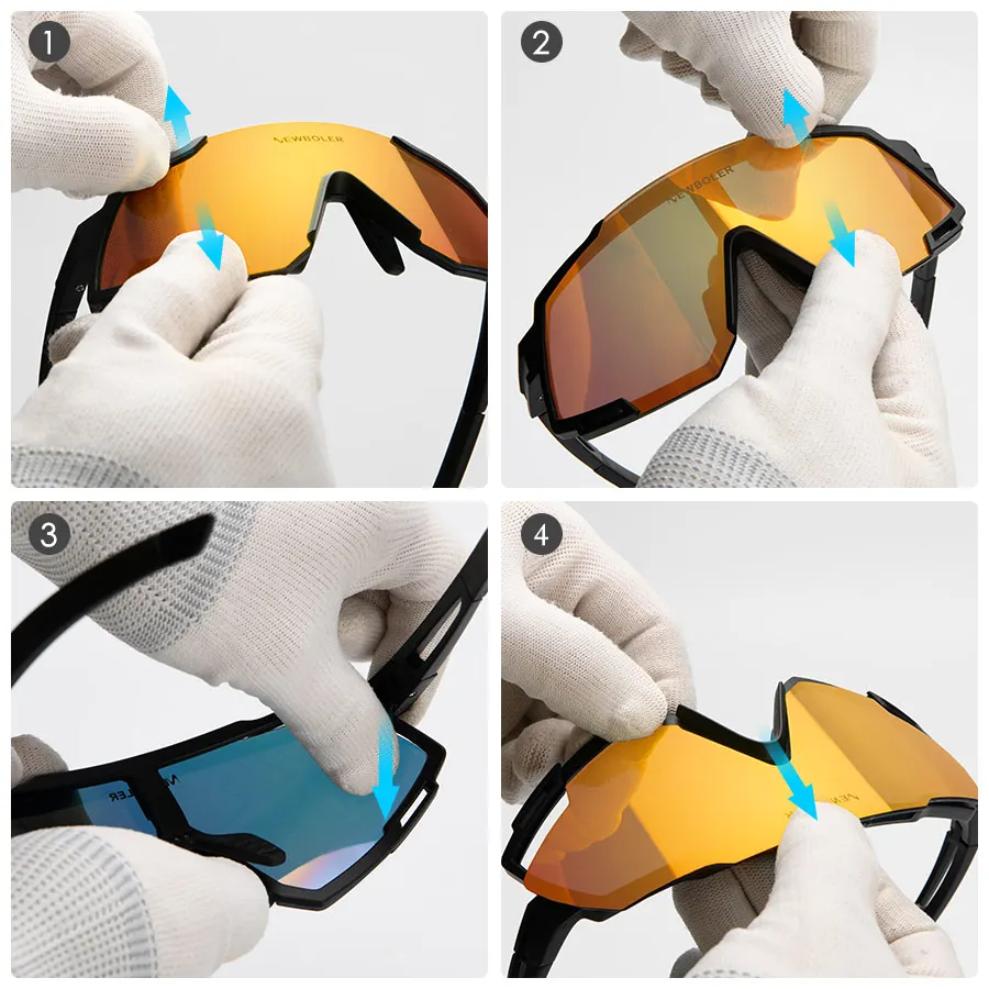 NEWBOLER Polarized 5 Lens Cycling Sunglasses UV400 Mountain Road Bike Eyewear Outdoor Sport Cycling Glasses Bicycle Goggles