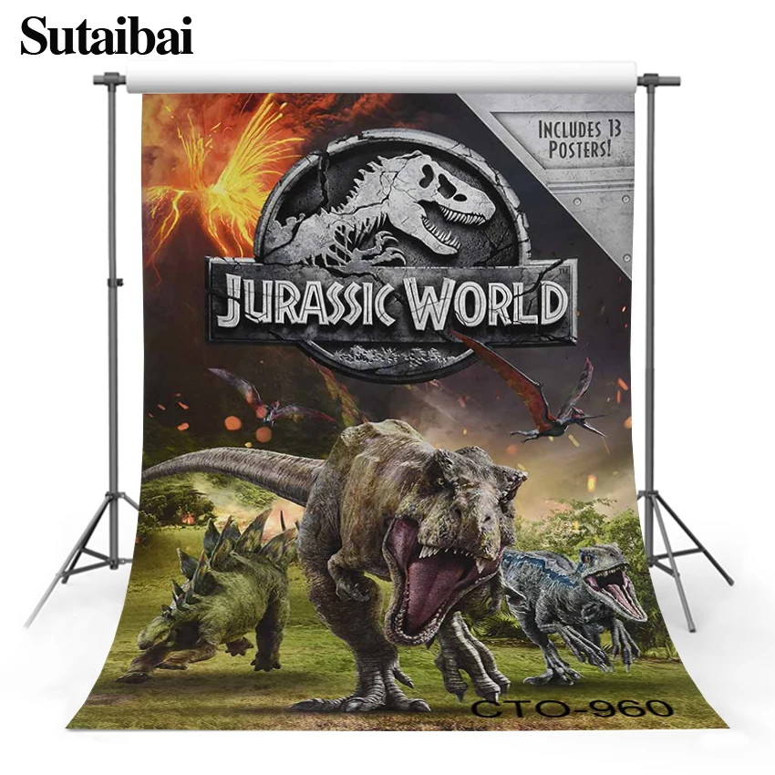 Jurassic World Children’s Birthday Party Background Wild Jungle Dinosaur World Park Baby Shower Party Backdrop Banner Decor