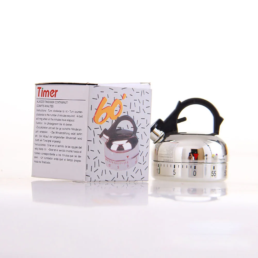 Пластик форма чайника 60 минут Кухня таймер механический обратного отсчета