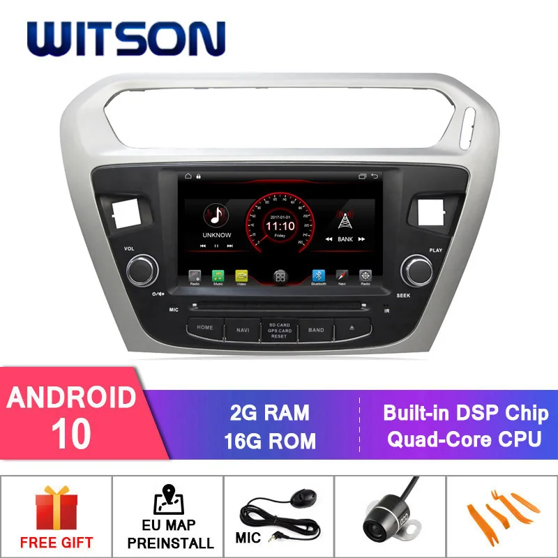Автомобильный dvd плеер WITSON четырехъядерный процессор Android 10 для CITROEN ELYSEE/PEUGEOT 301 2