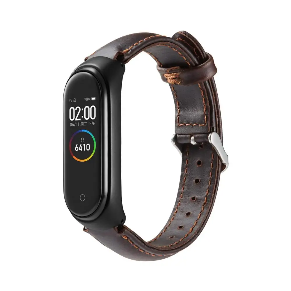 Fashion Soft Watchband For Xiaomi Mi Band 3 4 leather Bracelet Strap Wristband MIband mi band Watch Replacement | Наручные часы