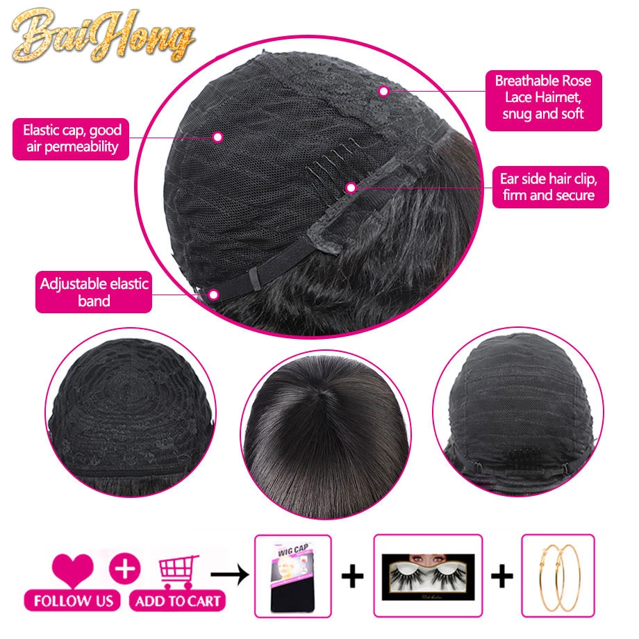 

Human Hair Wigs With Bangs Smooth Kinky Curly Wig For Black Women Hair 30 Inches Natural 150% Density Full Machine Wig Baihong