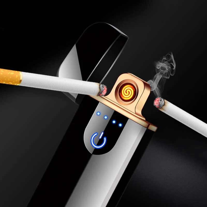 Ветрозащитная Индукционная Электронная зажигалка с USB-зарядкой и отпечатком