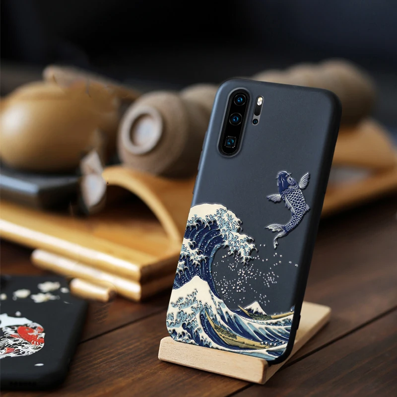 Чехол для Huawei P40 Pro P30 Lite Mate 30 Nova 4e 3D рельефный матовый мягкий чехол накладка 7i