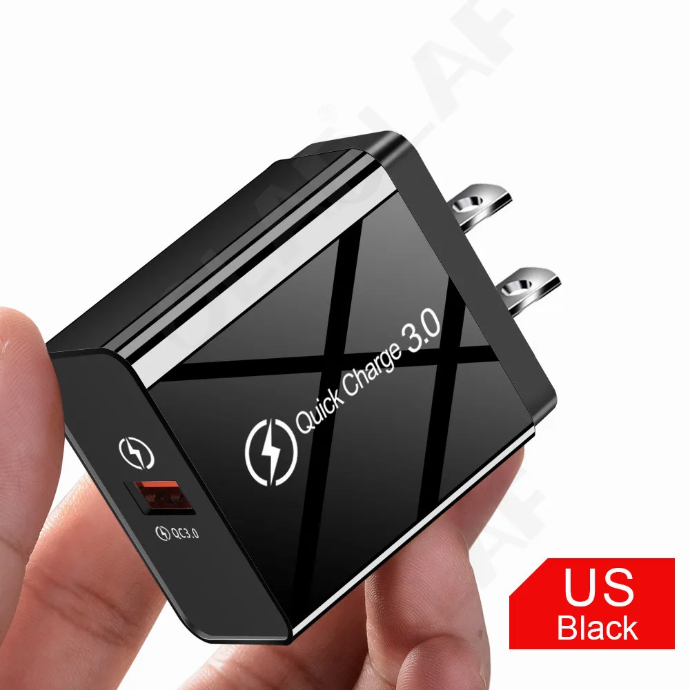 Олаф USB зарядное устройство Быстрая зарядка 3,0 QC 4,0 зарядное устройство для мобильного телефона Быстрая зарядка для iPhone samsung Xiaomi huawei Планшет настенный адаптер - Тип штекера: Black US Plug A