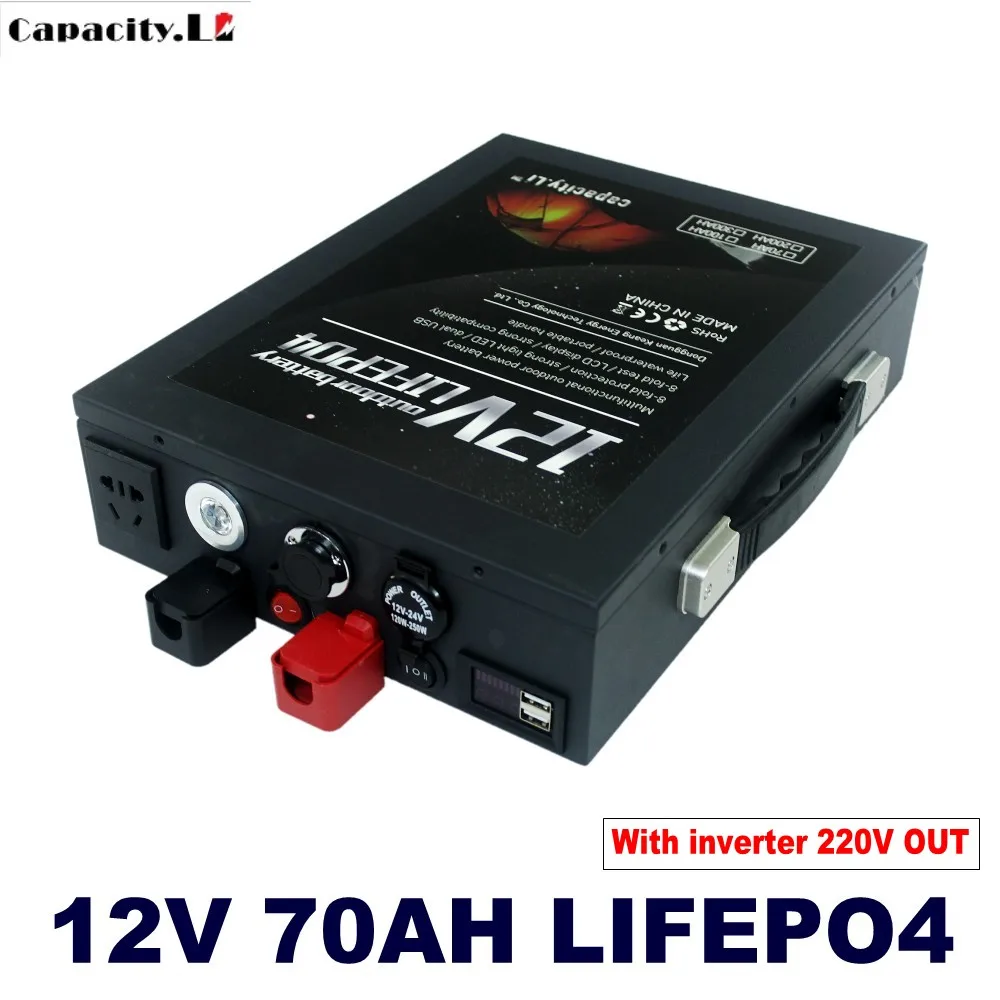 12V батарея lifepo4 100ah Перезаряжаемые литиевая с BMS и AC220V 300w б/у для приготовления пищи