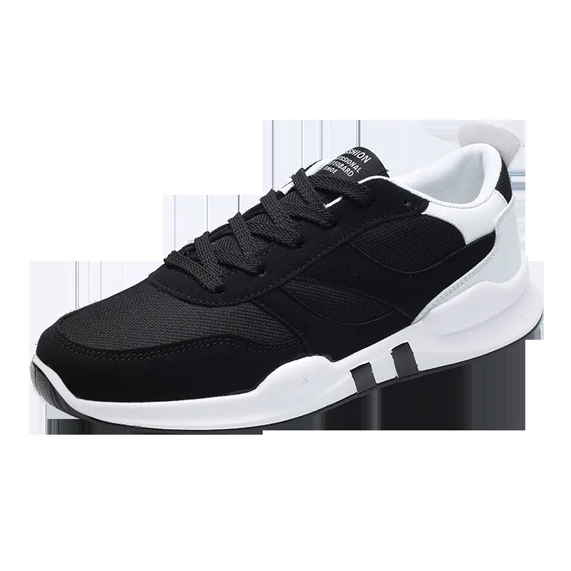 

Black Casual Men Sneakers Lace Up Mesh Suede Breathable Male Running Shoes Lightweight Sport Flat Fashion Tenis Feminino Zapatos