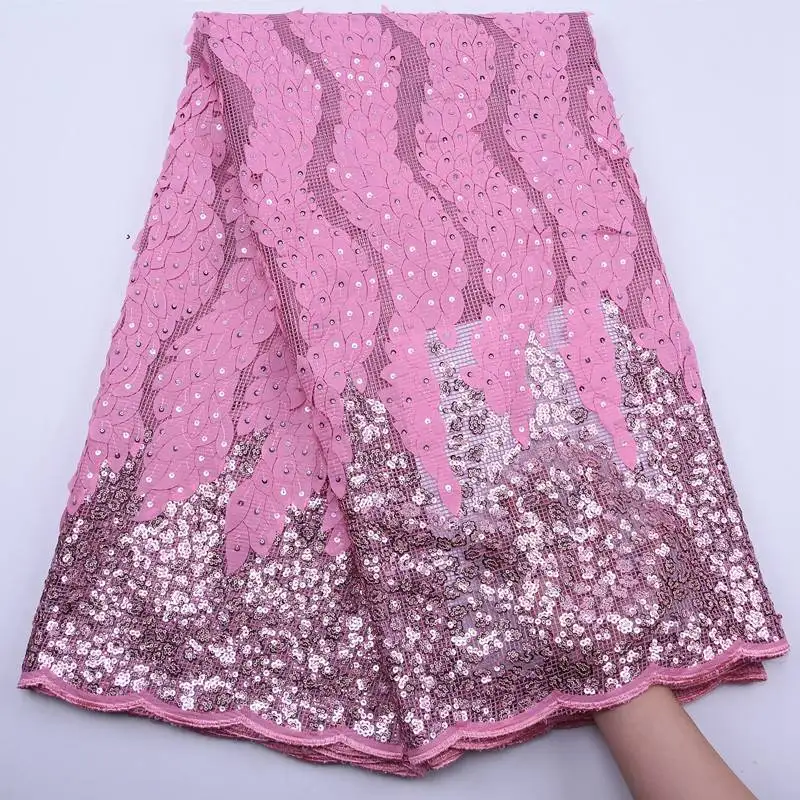 5 ярдов модная мягкая африканская французская Тюлевая кружевная ткань блестящее