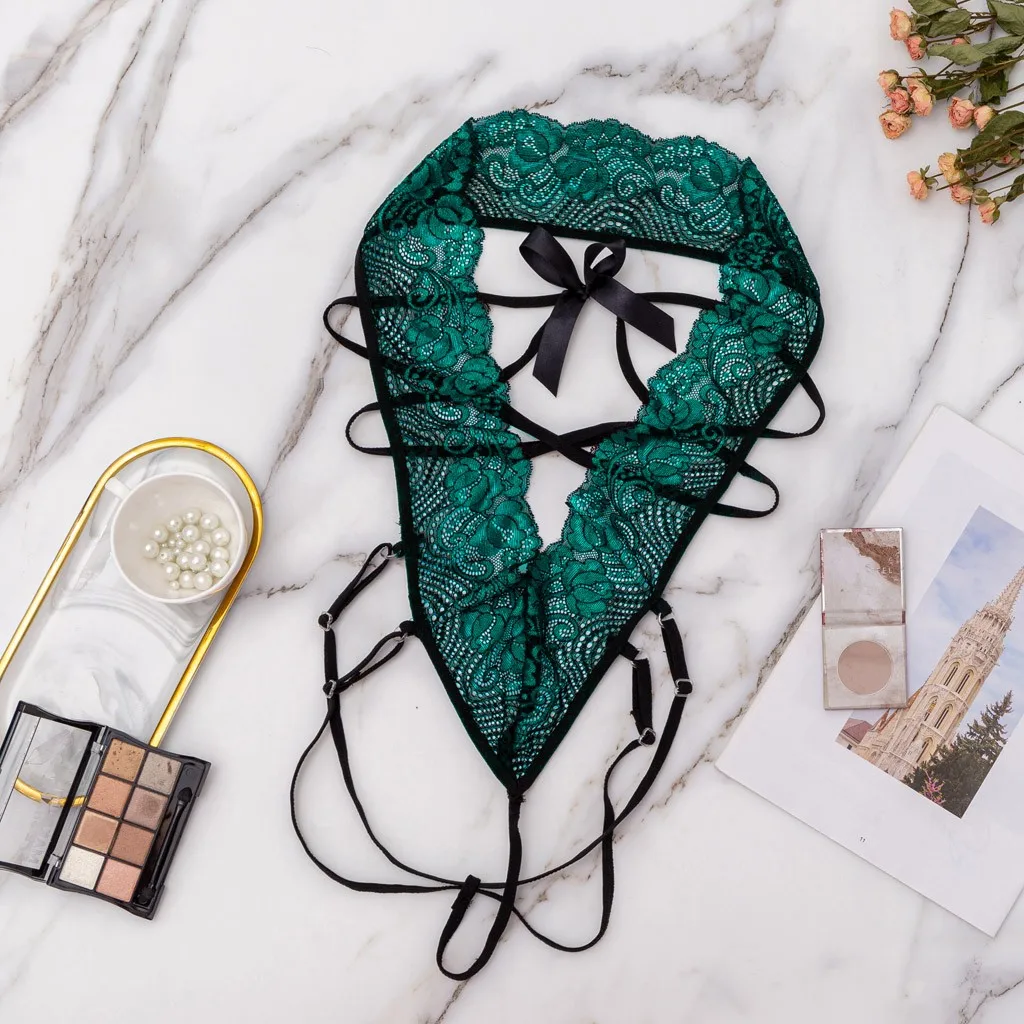 

Women Sexy Lingerie Bodysuits Bowknot Hollow Pajamas Women Lace Underwears Jumpsuit Bodysuit Lingerie Sexy Erotic Underwear 2020