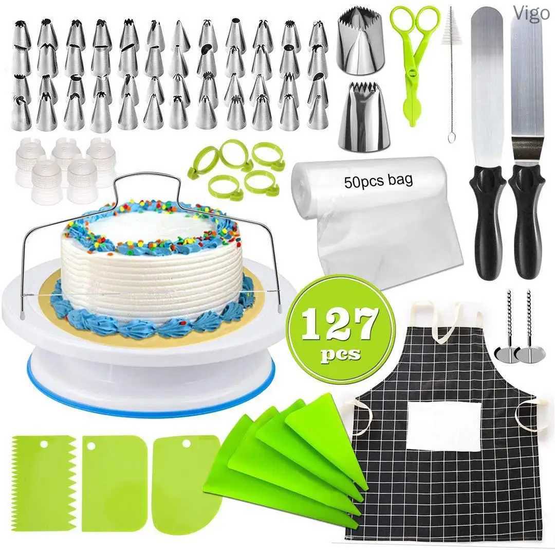127 шт. детский многоразовый набор для выпечки тортов|Наборы кондитерских насадок|