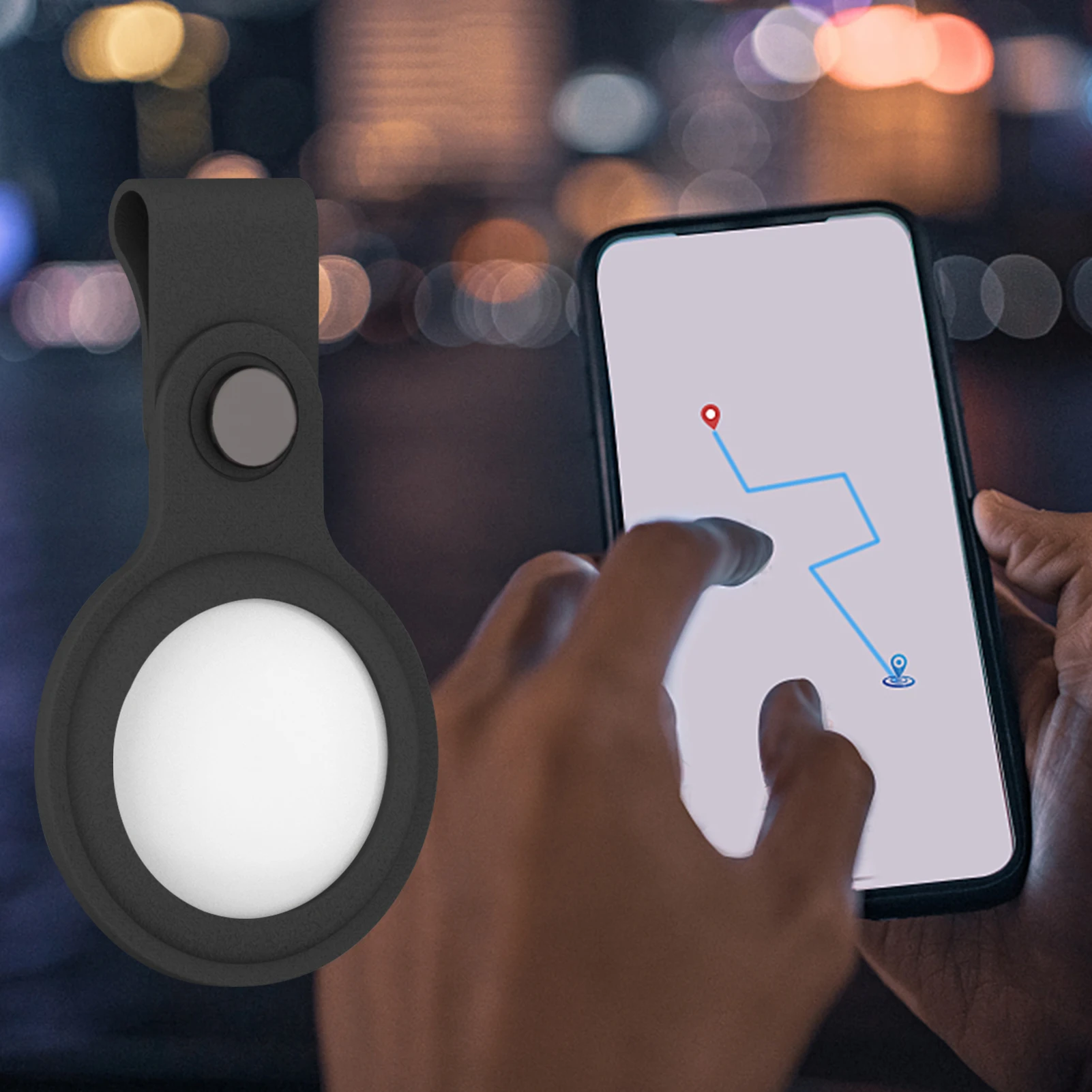 

Для Apple Airtags Жидкая силиконовая защитная крышка с защитой от пота TPU чехол протектор Устройство против потери брелок защитная оболочка