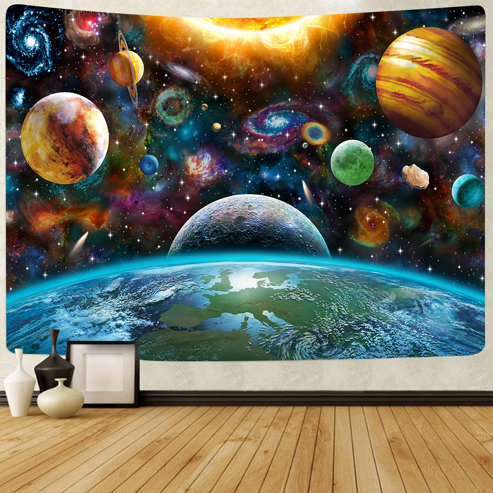 

Galaxy Nebula Astronaut Tapestry Colorful Cosmic Out Space Art Wall Hanging Tapestries for Living Room Home Decor