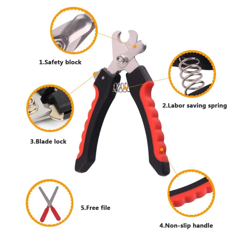 

Professional Pet Cat Dog Nail Clipper Cutter With Sickle Stainless Steel Grooming Scissors Clippers for Pet Claws Dog Supplies