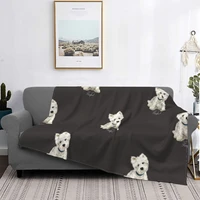 westie west highland terrier dog blankets cute puppy flannel novelty warm throw blanket for bedding lounge all season