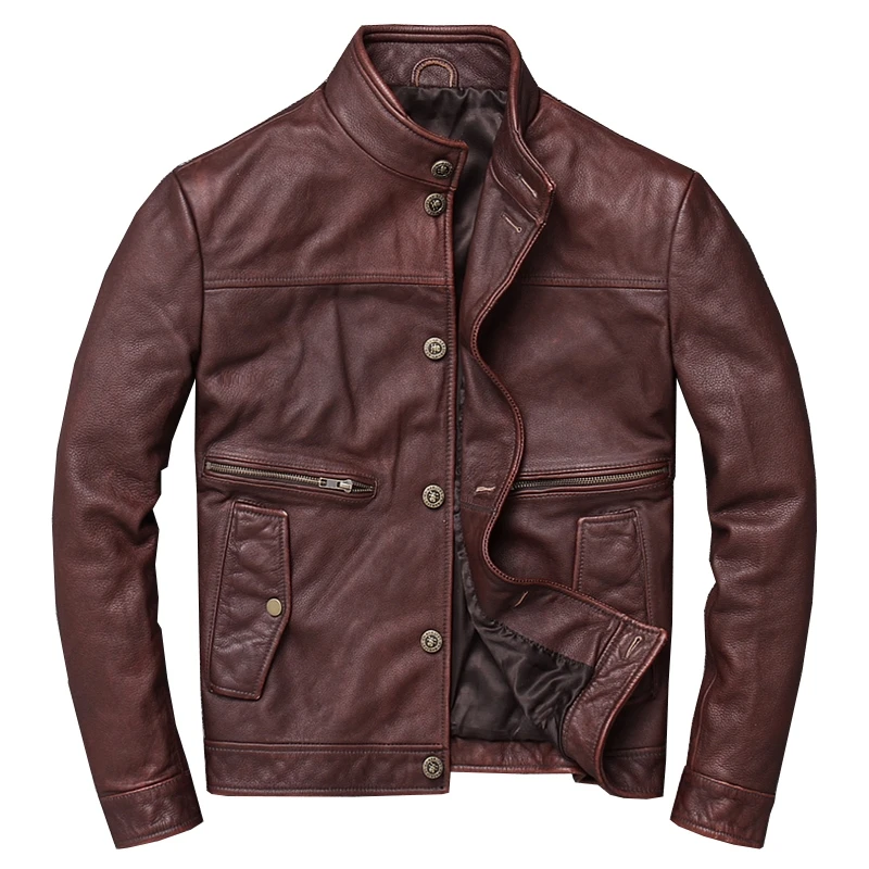 

genius 2020 new leather jacket men's leather jacket men's leisure beach coastal winter